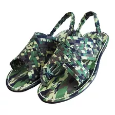 Huaraches Artsanales Hombre Tejido Camuflaje Vde Tela