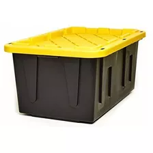 Homz Tough Durabilt Tote Box, 27 Galones, Apilable, Paq...