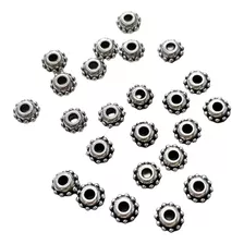 210pcs Miçangas Entremeio Abs Prata 8*4mm 