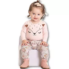 Conjunto Bory Bebe Calça Moletinho Raposinha Pimentinha Kids