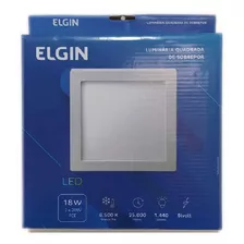 Plafon Led Quadrado Sobrepor 18w 6500k Branco Frio Elgin