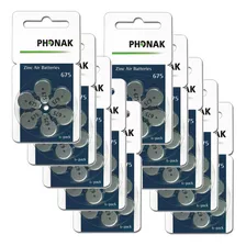 Pilha Auditiva 675 Phonak Bateria Pr44 Kit 60 Unidades