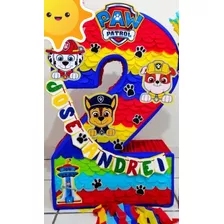 Piñata De Cumpleaños Y Fiestas Paw Patrol Numero 2 Colores 