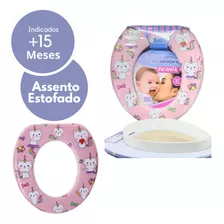 Assento Redutor Criança Para Vaso Sanitário Acessórios Bebê Cor Rosa Animais