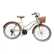 Bike Retro Feminina Aro26 Modelo Caiçara Marcha 18v C/cesta