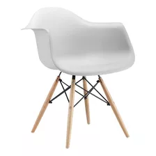 Sillon Silla De Comedor Diseño Eames Dsw Patas De Madera Color De La Estructura De La Silla Blanco