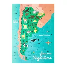Rompecabezas Mapa De La Fauna Argentina Didáctico
