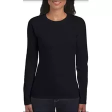 Playera Térmica Manga Larga Cuello Redondo De Lycra Mujer