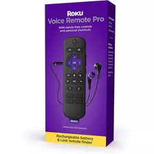 Control Remoto Roku Pro Recargable, Usb Con Control De Voz