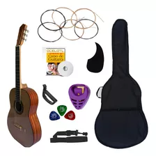 Guitarra Clasica Ocelotl Paquete Básico De Accesorios Color Veteado Orientación De La Mano Derecha