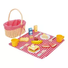 Cesta Piquenique Brinquedo Infantil Didático Madeira Tooky