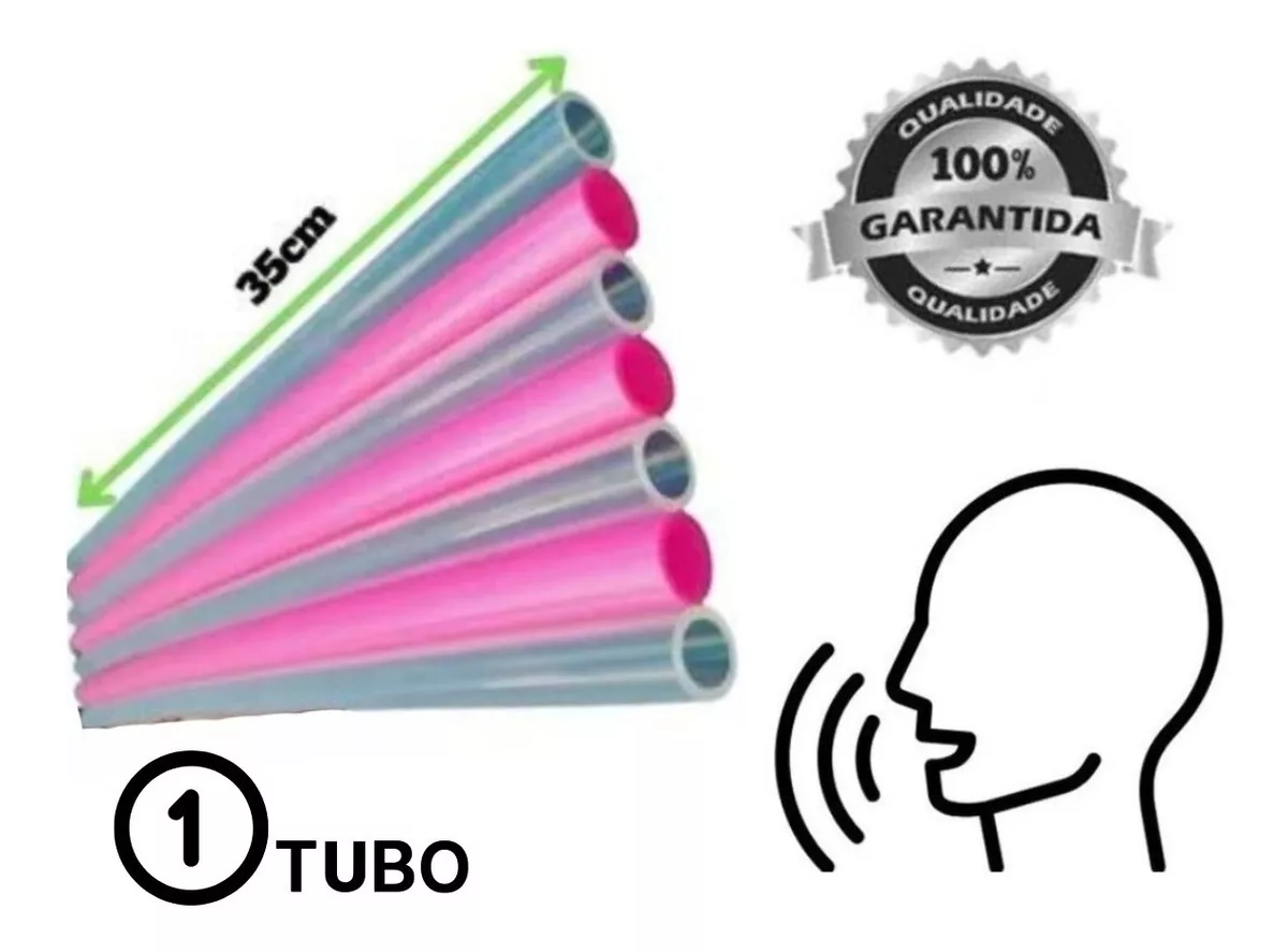 Tubo Ressonância Lax Vox Exercícios Vocal Silicone 35cm C/nf