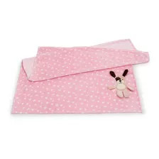 Cobertor Infantil Bordado Bebê 3d Loani Cor Rosa Cachorro Rosa