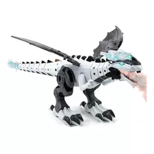 Dragon Dinosaurio Robot Con Efecto Fuego Luces Moviento Soni Color Blanco