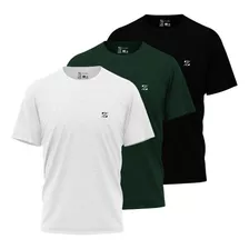 Kit 3 Camiseta Masculina Slim Algodão Camisa Fio 30.1 Oferta