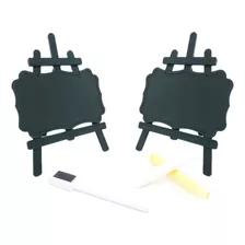 2 Mini Lousa Giz Caneta Quadro Negro Cavalete Lembrancinhas