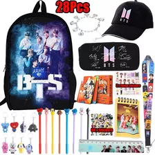 Mochila Escolar Bts De Banda Coreana Para Niños, 28 Piezas