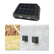 Aplique De Pared Mini Con Panel Solar Exterior 2 Leds