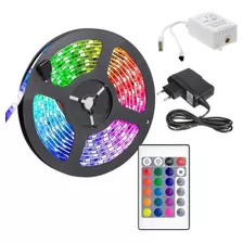 Cinta Tira Luces Led Rgb 5m Con Transformador + Control