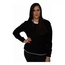 Blusa Casaco Preto Fechado De Frio Feminina Suéter Básico Lu