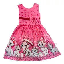 Vestido Temático Infantil Gata Marie Promoção