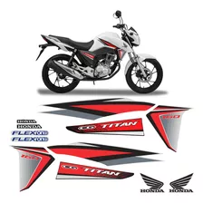 Kit Adesivo Moto Honda Cg Titan 160 Ex 2016/2017 Vermelho