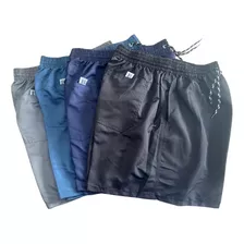 Short Masculino Tactel Reforçado Plus G1 G2 G3 Praia Kit 3