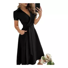 Vestido Para Cuello En V Mujer Moda Casual Fiesta Elegante