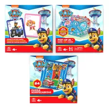 Set Juegos Paw Patrol, Cartas Gigantes, Pop-up, Rompecabezas