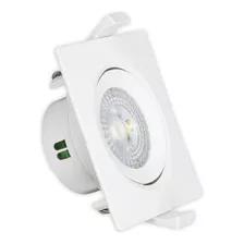 Kit 10 Spot Quadrado 5w Led Direcionável De Embutir Cor Branco Bivolt 100 - 240v