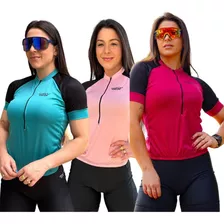 Camisas De Ciclismo Feminina Varias Cores Manga Curta Pro