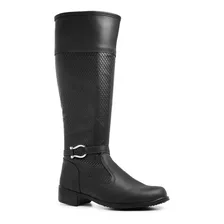 Bota Montaria Cano Longo Feminina Com Zíper E Salto 3,5cm