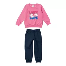 Conjunto Infantil Menina Blusão Calça Inverno Estampado