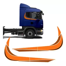 Faixas Scania 2002/2003 Adesivo Laranja Lateral Caminhão