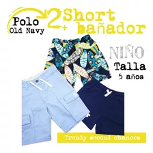 2 Shorts + Bañador Azul Niño Polo Old Navy. La Segunda Bazar