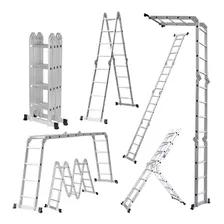 Escalera Andamio Multifunción Aluminio 16 Escalones 4 X 4