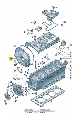 Tapa Frente Distribucin A4 A6 Seat Skoda 1.8/2.0t 06h10348 Foto 4