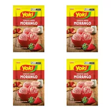 Pó Para O Preparo De Sorvete Yoki Morango Kit Com 4 X 150g