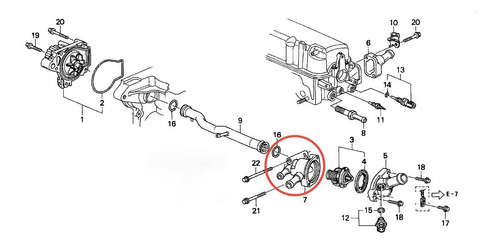 Caja Termostato Honda Civic D16 1996 1997 1998 1999 2000 Foto 6