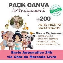 Pack Canva Amigurumi - (artes Editáveis) + Tutoriais