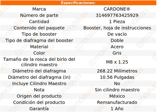 (1) Booster Frenos Infiniti Qx4 01 Cardone Reman Foto 5