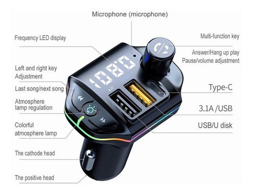 Transmisor Bluetooth Para Reproductor Mp3 De Coche Foto 7
