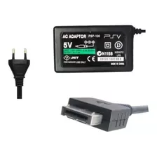 Fonte Carregador Bivolt + Cabo Usb Para Ps Vita Fat