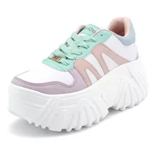 Tenis Plataforma Dama Sneakers Suela Chunky 22-26 Colores