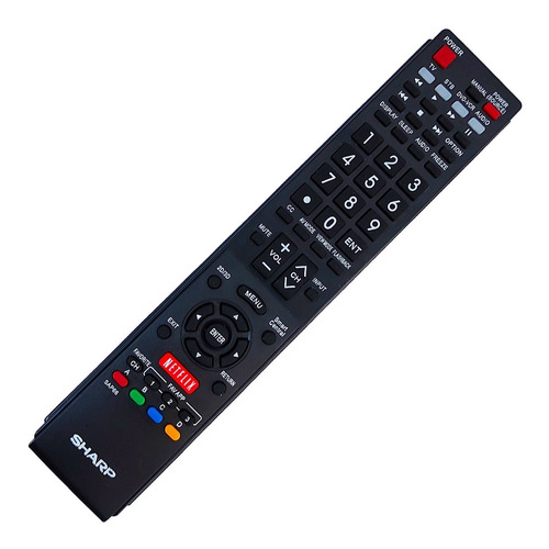 Control Remoto Sharp Aquos Smart Tv Netflix 3d + Funda Pila