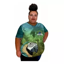 Camiseta Brasil Plus Size Feminina Torcedora Estilosa Beleza