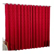 Cortina Jacquard Sala E Quarto 4,00mts X 2,70mts Vermelho