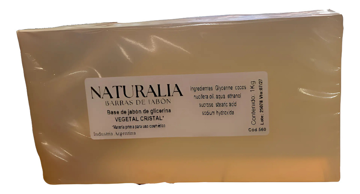 Jabón De Glicerina En Barra Cristal Vegetal - 1 Kg X 5 Kg