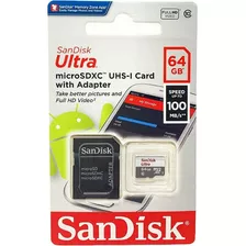 Cartao Memoria Micro Sd Card Sandisk 64gb Ultra Classe 10