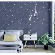 Papel Adhesivo Estrellas Fugaces Color Gris Oscuro 1mtx45cm